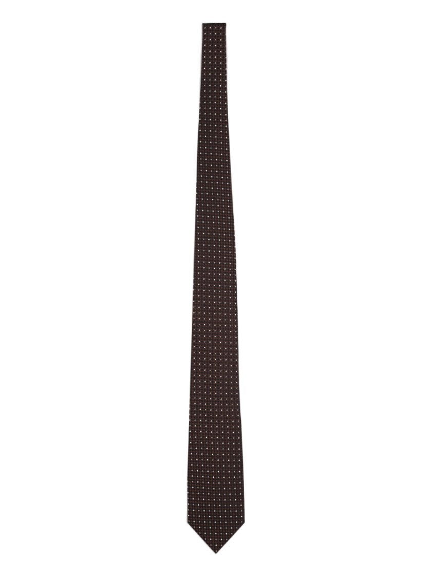Tom Ford Jacquard Pointed Tip Mulberry Silk Tie