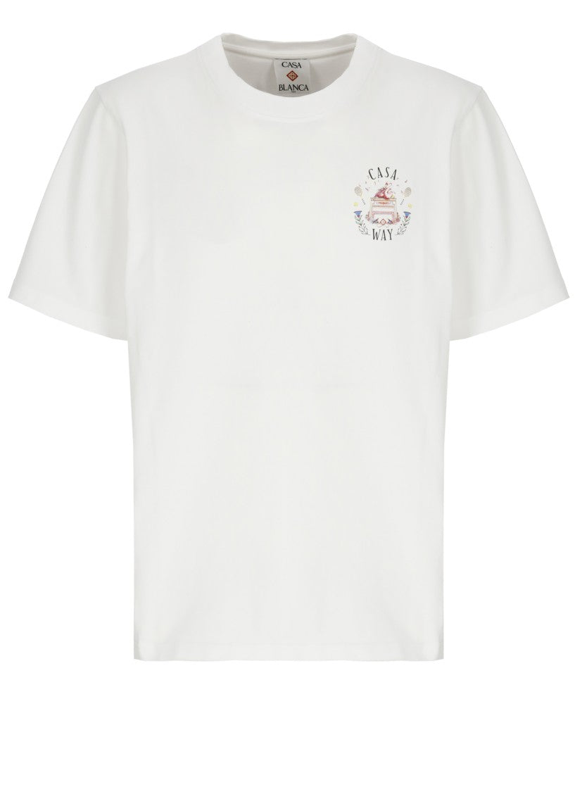 Casablanca White Casaway Print T-Shirt