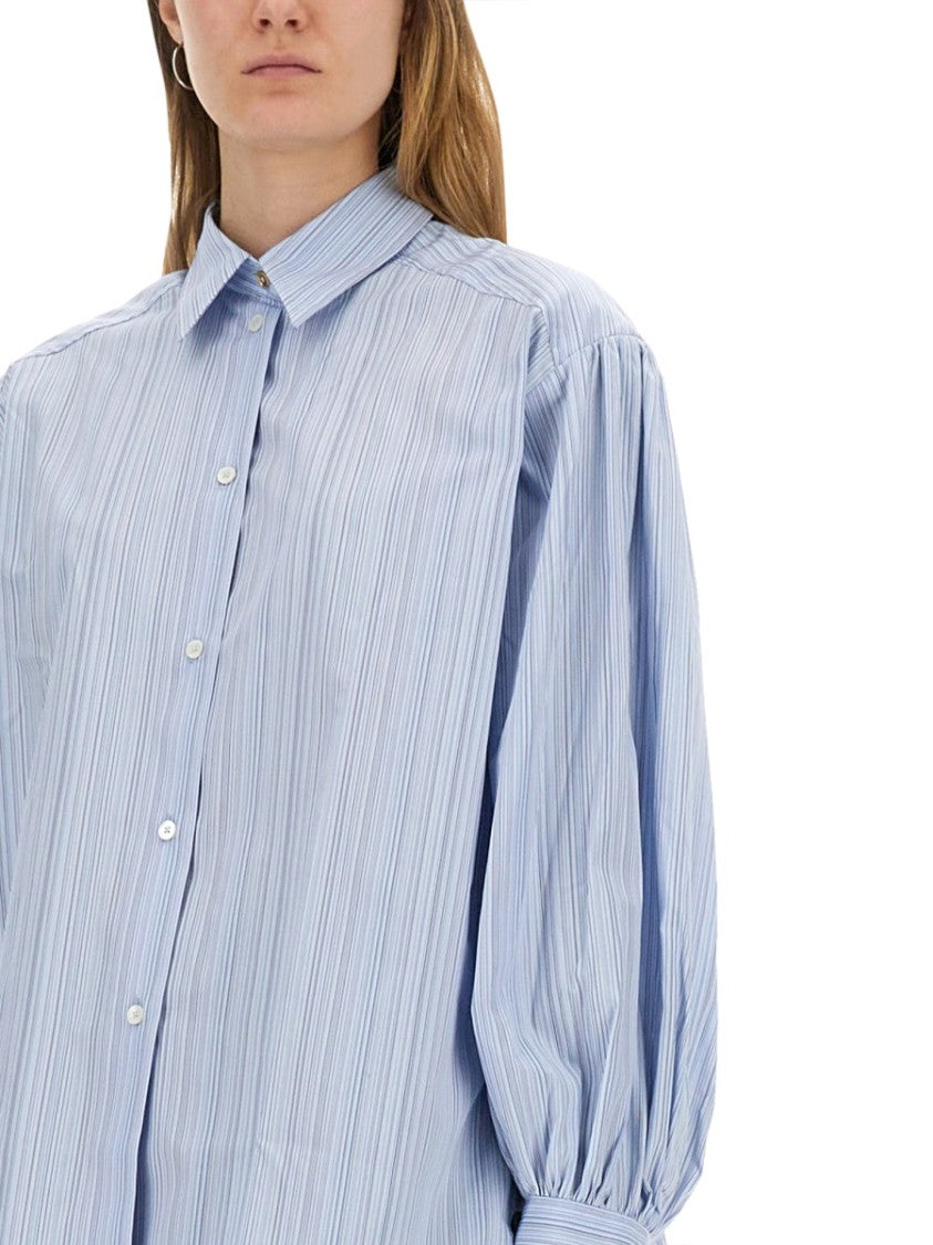 Paul Smith Blue Striped Shirt With Sleeves