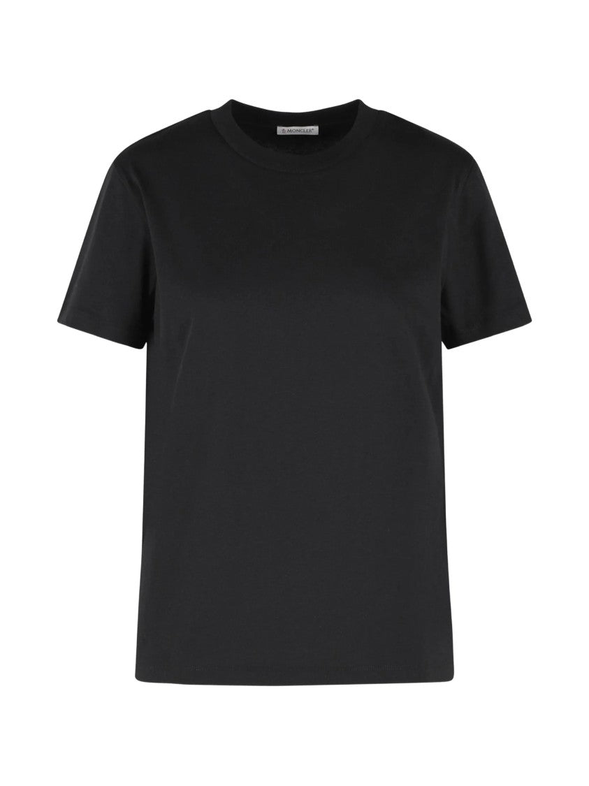 Moncler Black Crew Neck Short-Sleeved Top