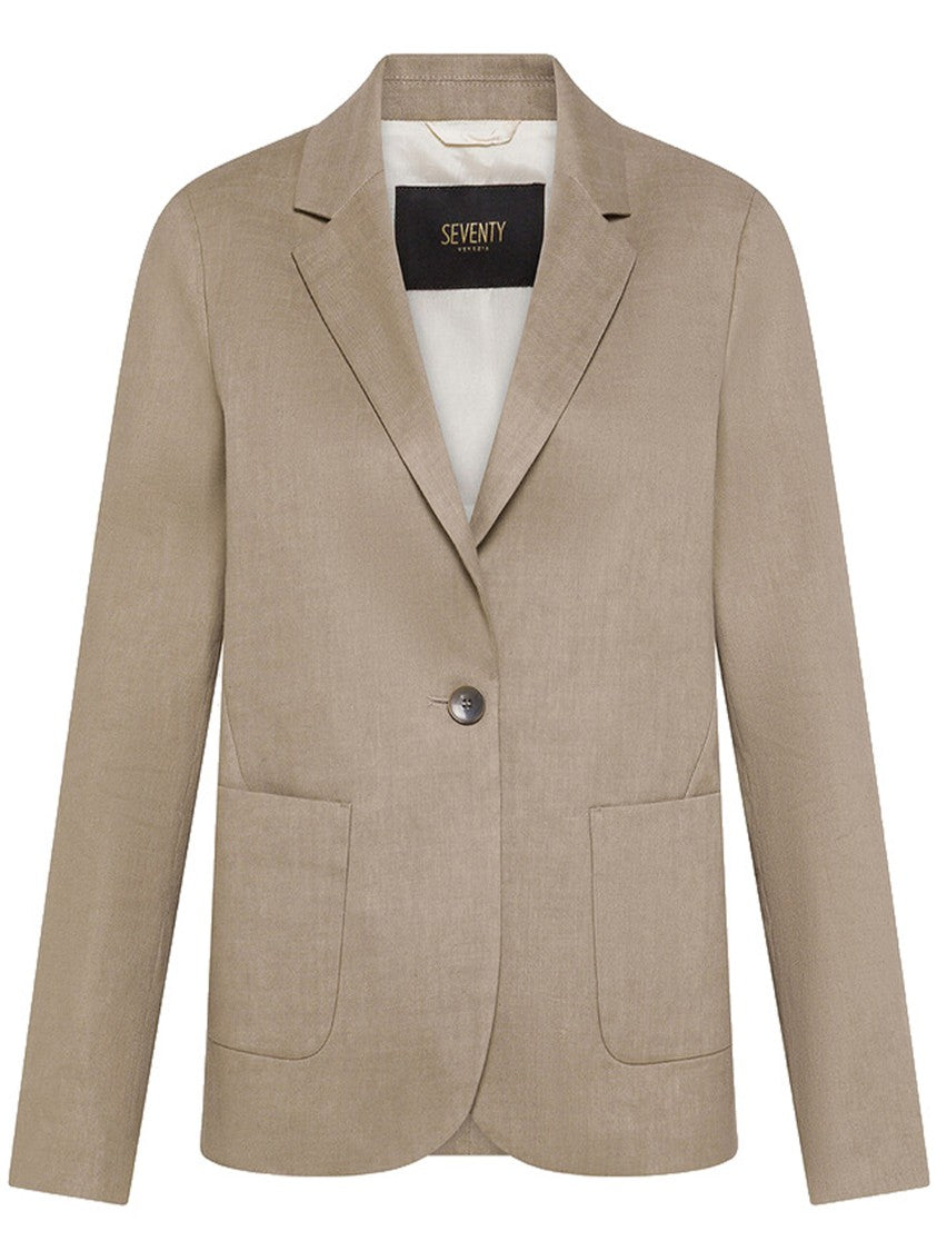 Seventy Venezia Neutral Tailored Structured Casual Blazer
