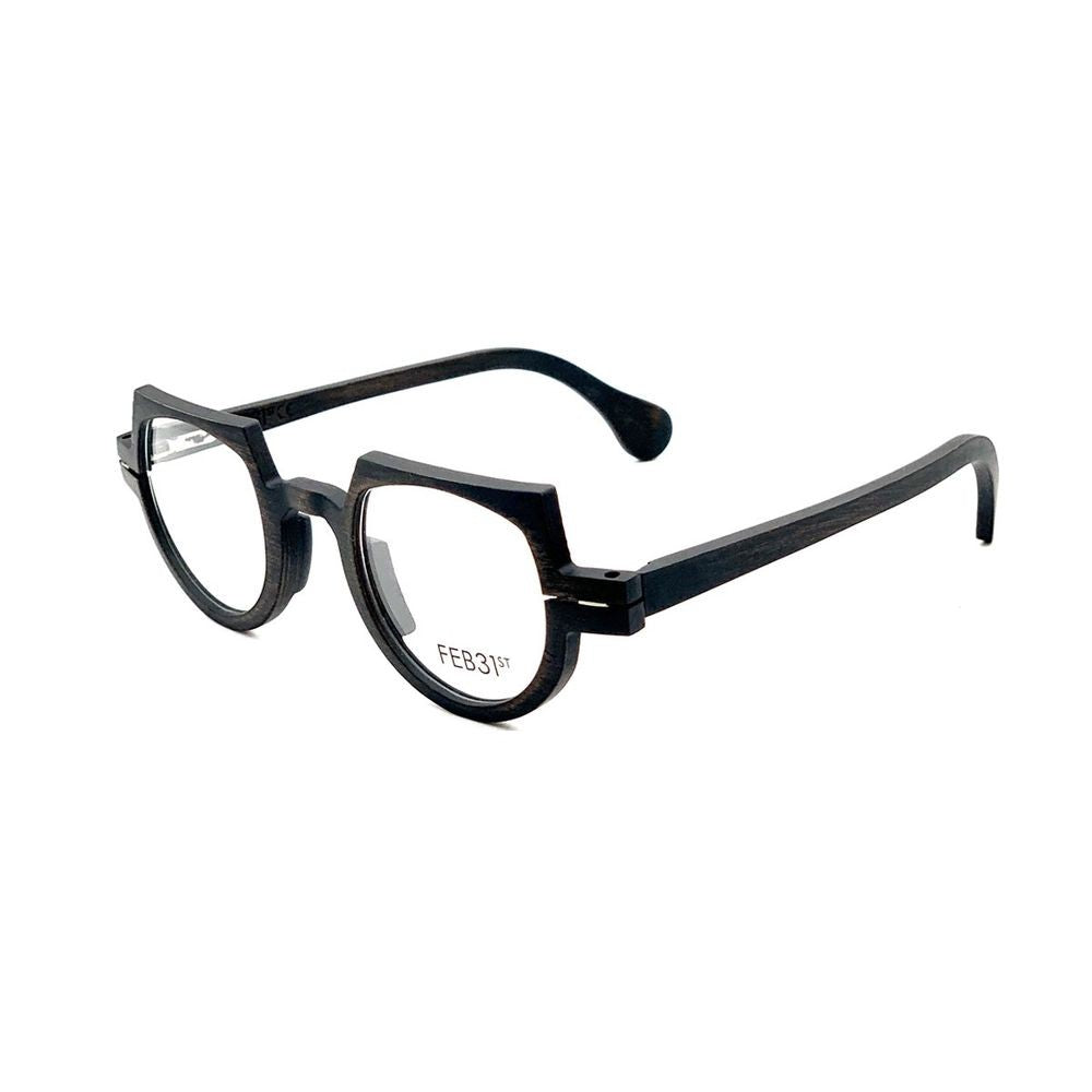 Feb31st Lewis Marrone Geometric Dark Wood Sunglasses
