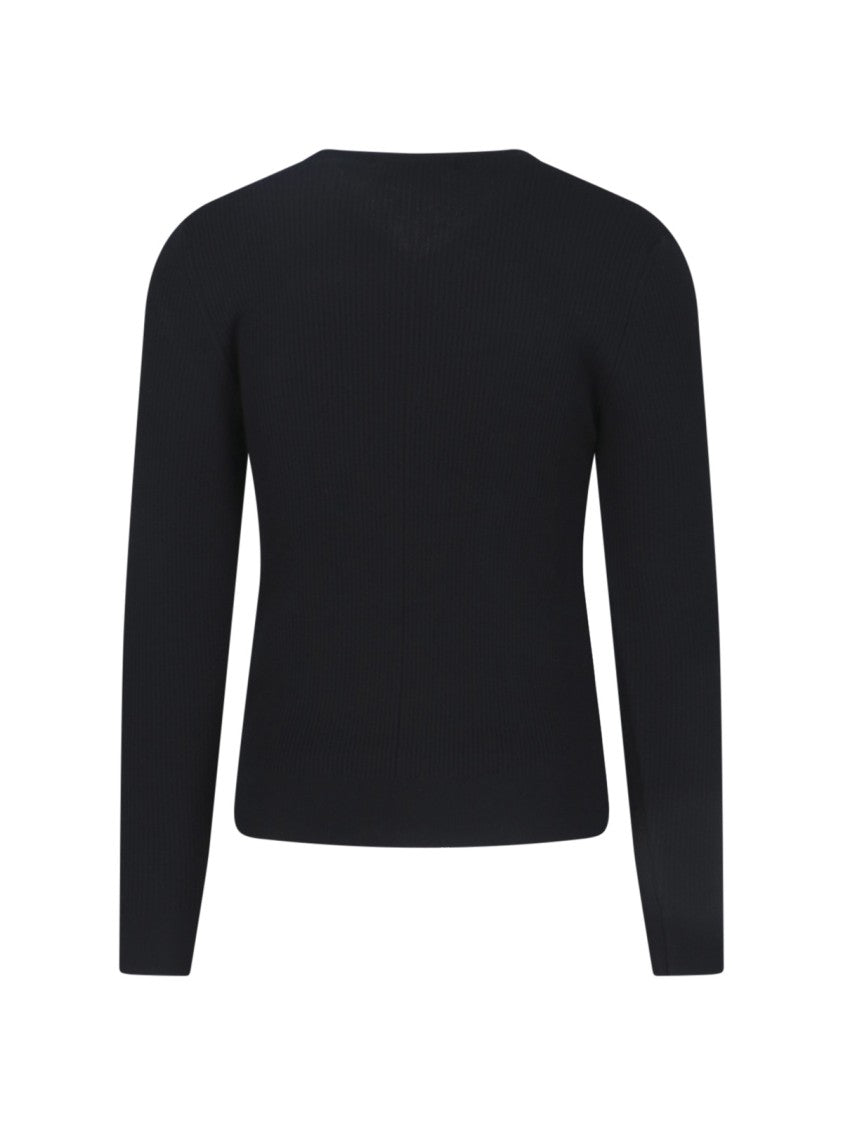 Tonywack Ribbed Knit V-Neck Sweater In Merino Wool