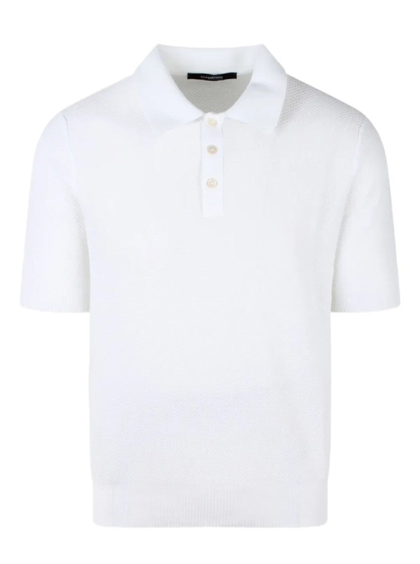 Tagliatore Textured Knit Polo Shirt With Tailored Fit