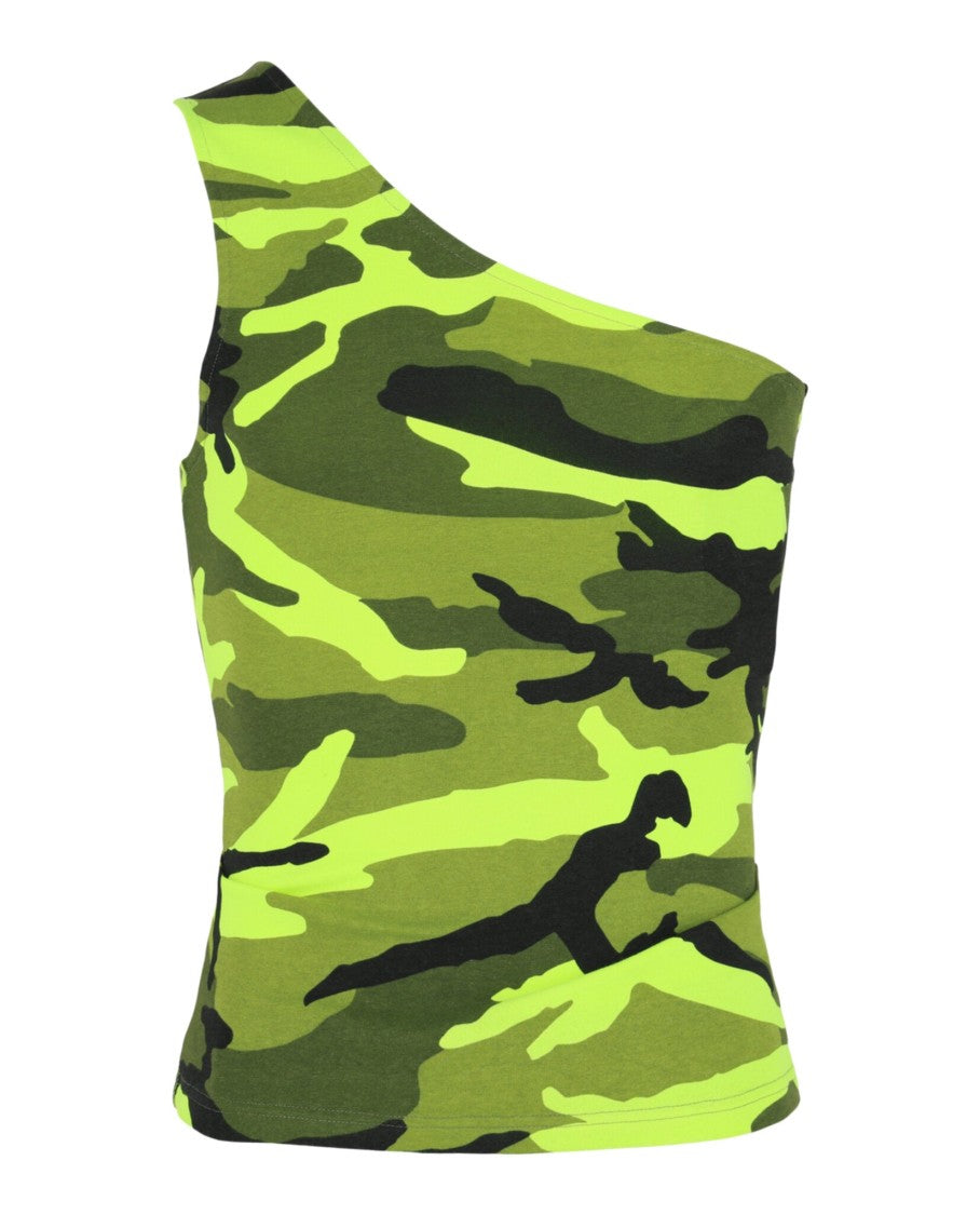 Balenciaga Asymmetrical Camo Patterned Tank