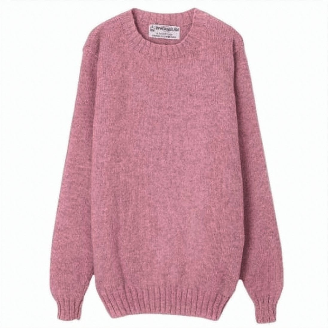 Inverallan Crew Neck Knit Sweater With Relaxed Fit And Ribbed Details