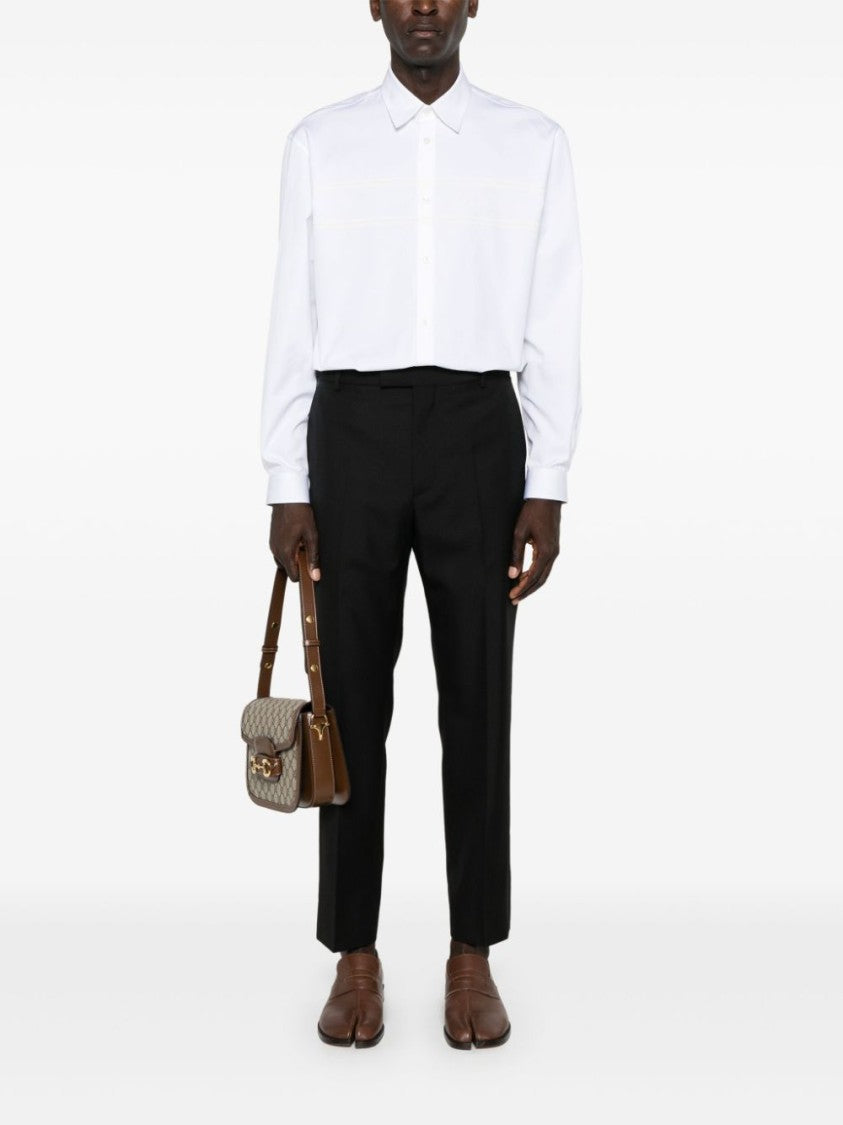 Gucci Logo-Embroidered Twill Tailored Trousers
