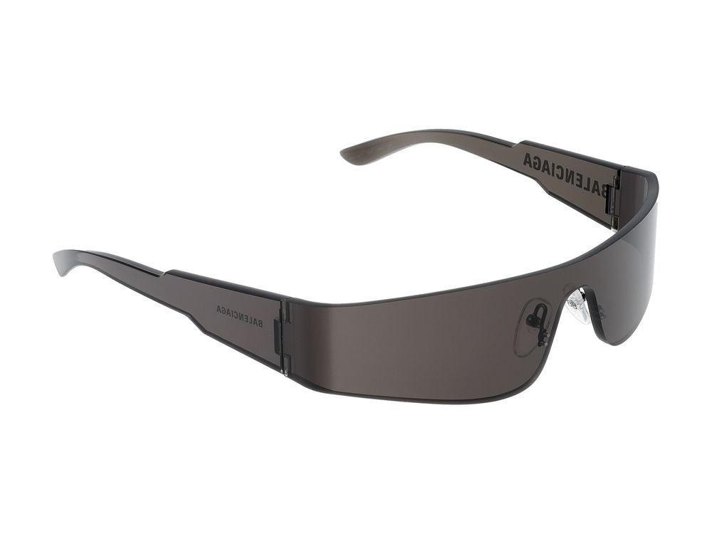 Balenciaga Grey Wraparound Shield Sunglasses