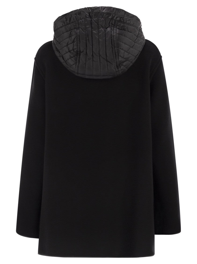 Fay Two-Material Wool And Cashmere Caban Coat