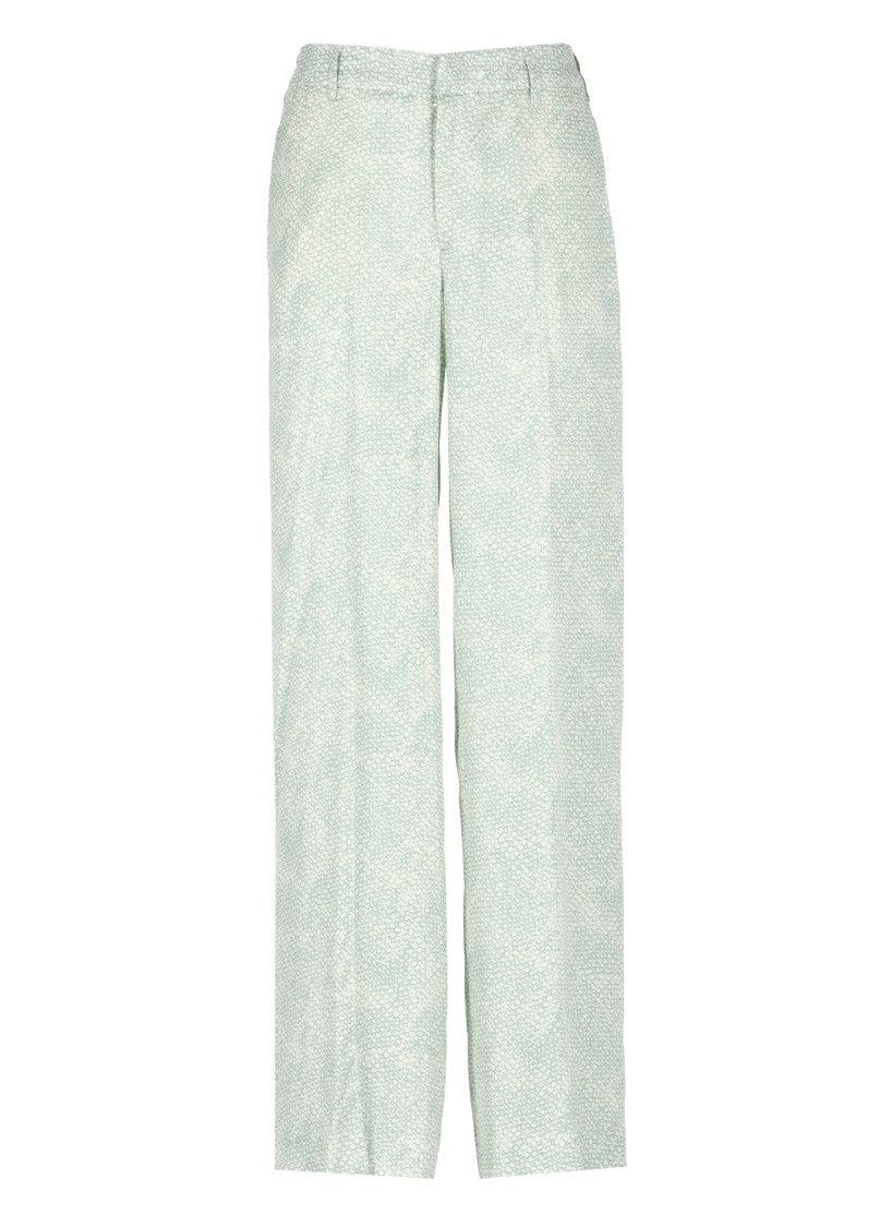 Pt Torino Green Viscose Palazzo Pants