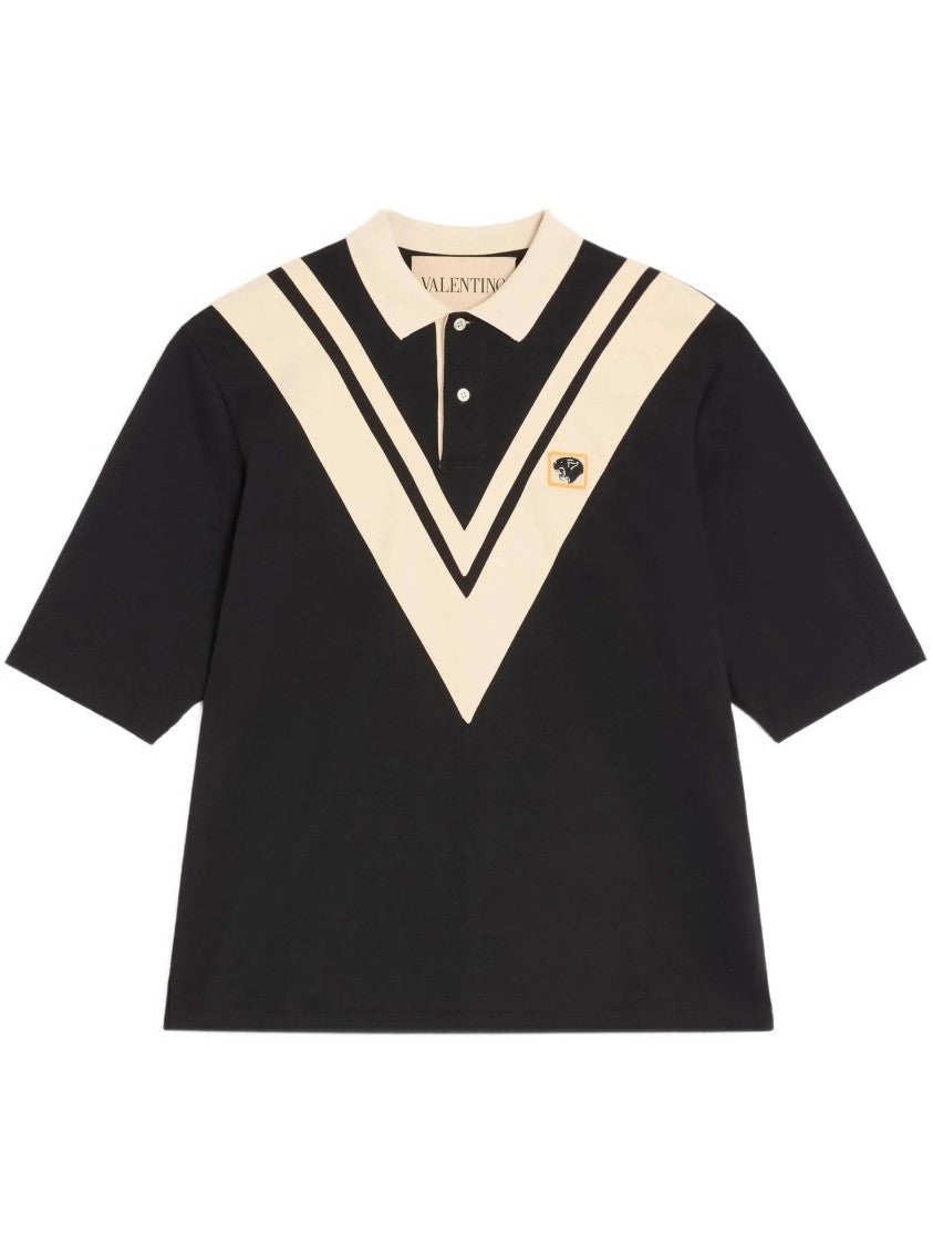 Valentino V-Pattern Short-Sleeved Boxy Fit Polo Shirt