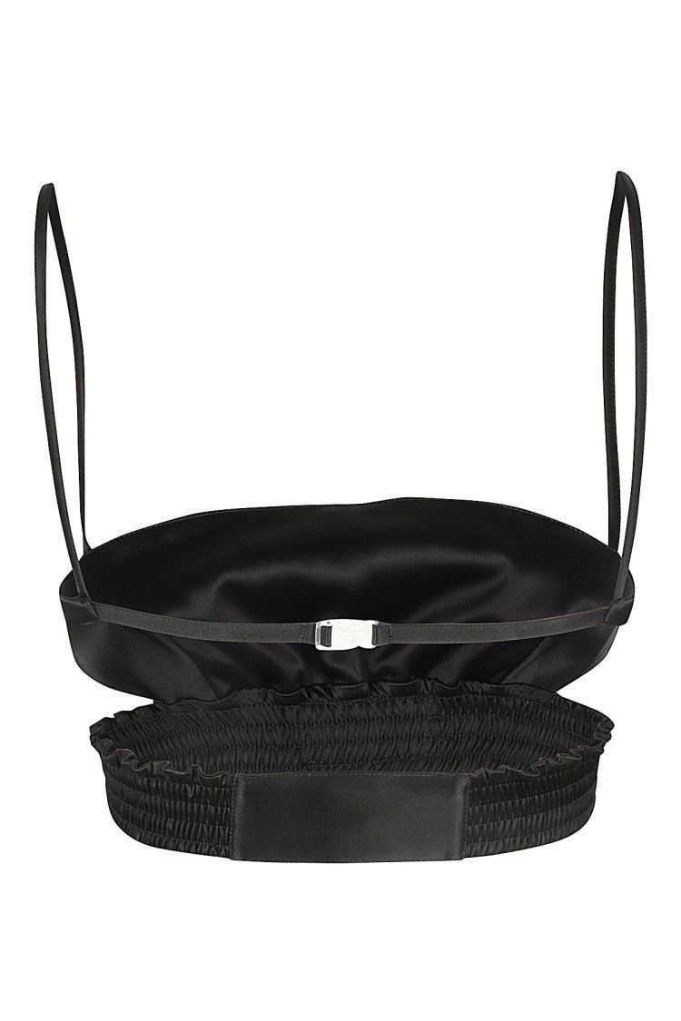 Ssheena Black Satin Sheena Top With Elastic Straps
