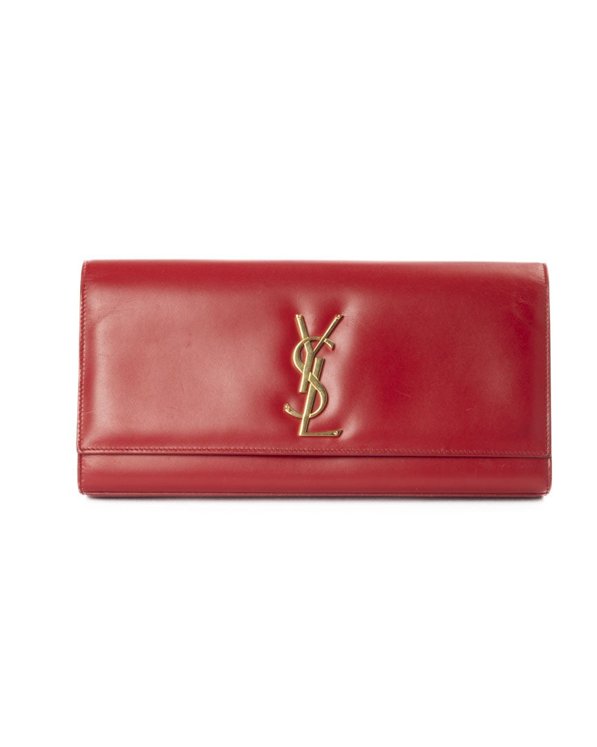 Saint Laurent Rossa Kate Medium Leather Clutch
