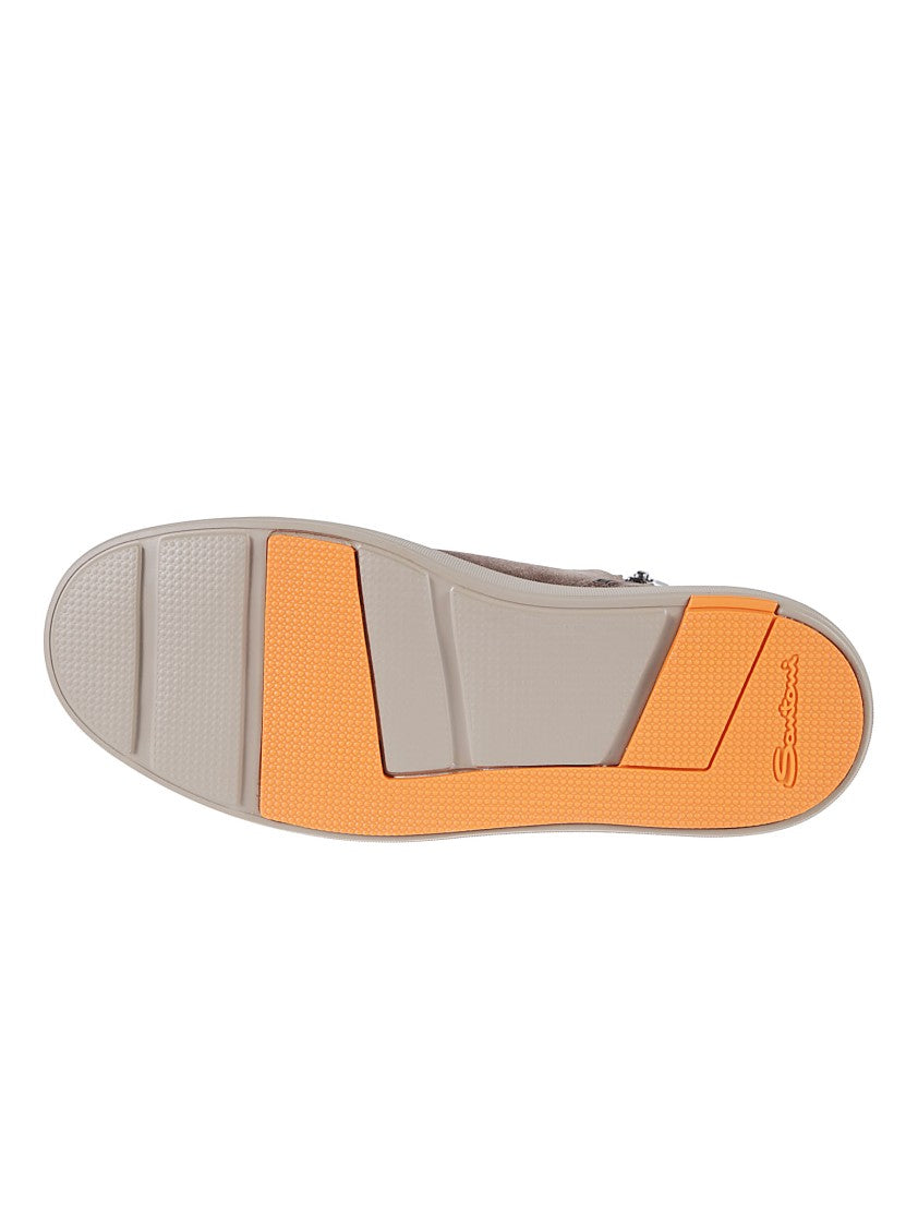 Santoni Dump High Top Calf Leather Sneakers