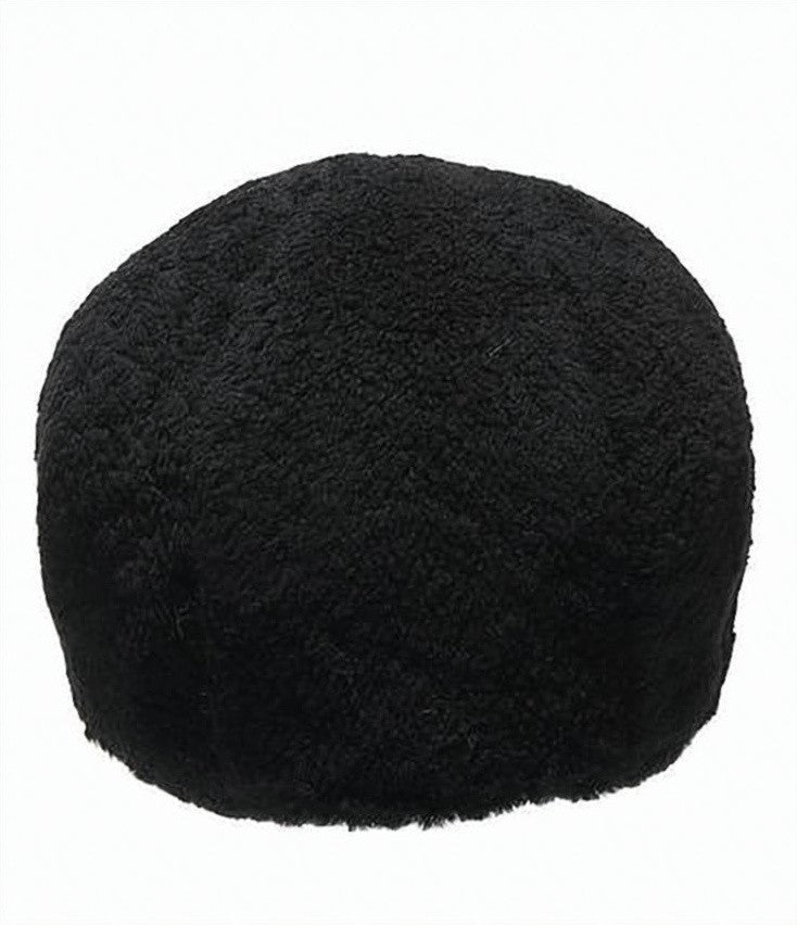 Parajumpers Textured Black Calf Leather Hat With Plush Finish