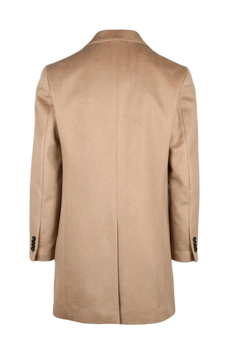 Premier Homme Mid-Length Beige Coat With Tailored Fit