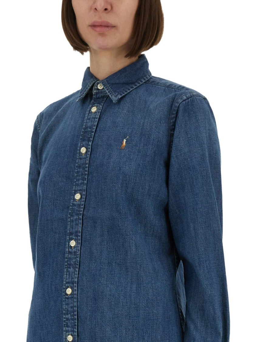 Polo Ralph Lauren Button-Down Denim Shirt With Tailored Fit