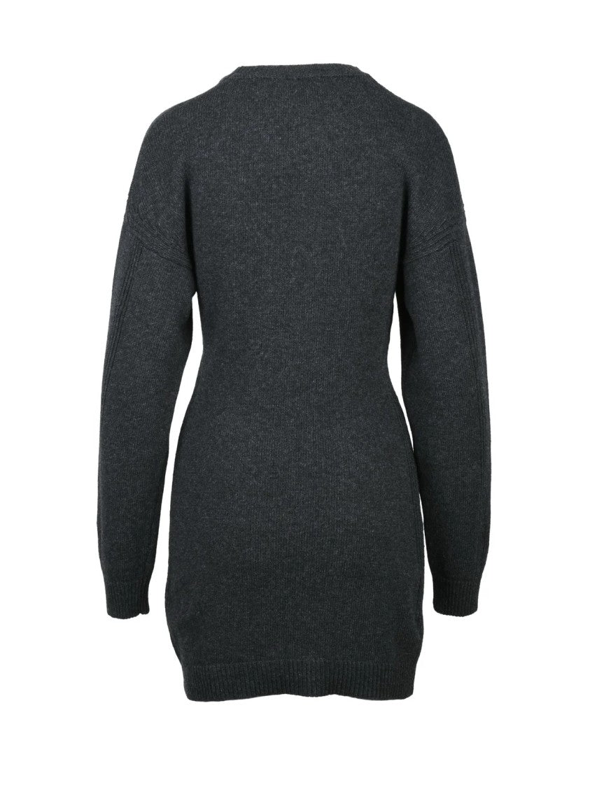 Mo5ch1no Jeans Grey Wool Viscose Polyamide Cashmere Women's Dress