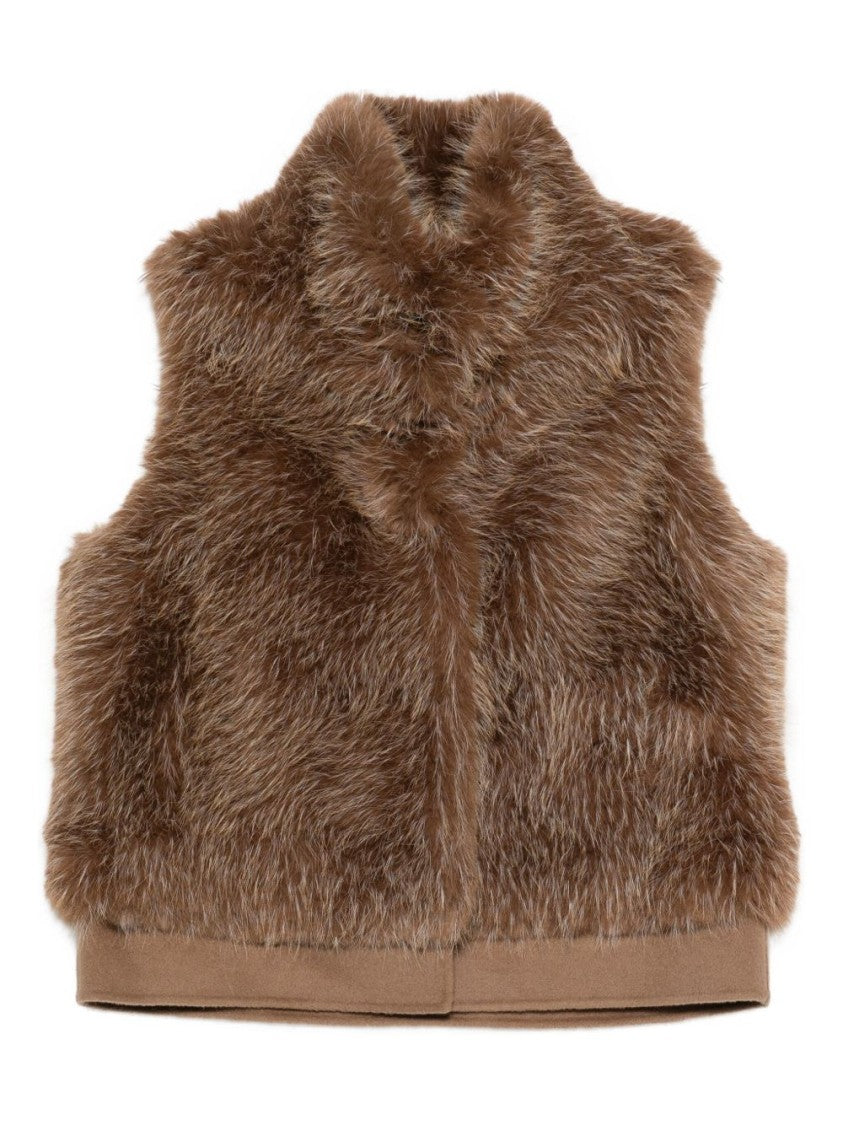 Valentini 1972 Camel Faux Fur Vest