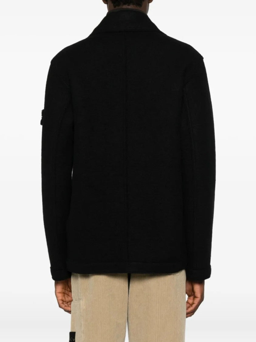 Stone Island Double-Breasted Wool Peacoat