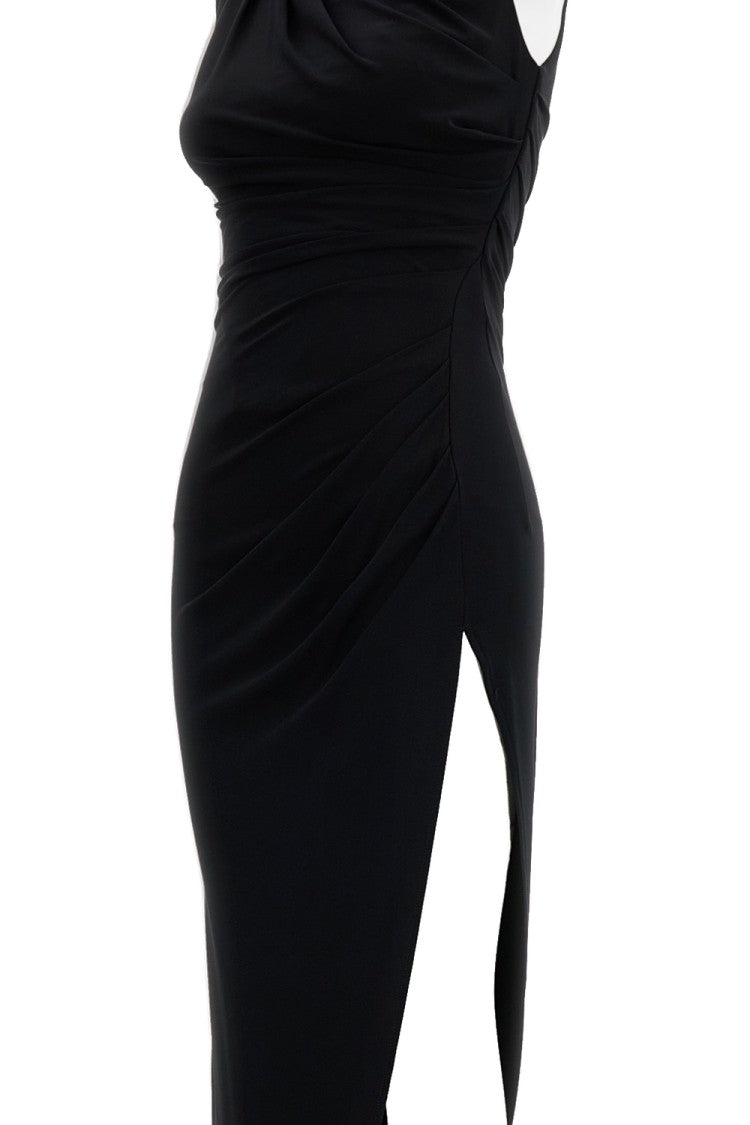 Elisabetta Franchi Asymmetric Long Ersey Crepe Dress