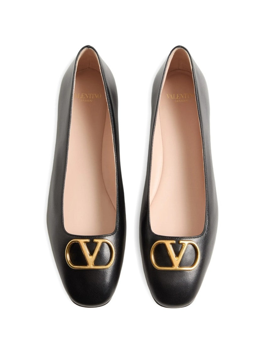 Valentino Black Vlogo Signature Pointed Toe Ballerinas