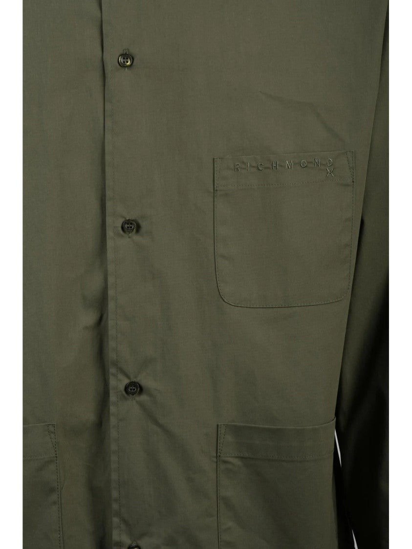 Richmond X Military Green Utility Cotton Shirt