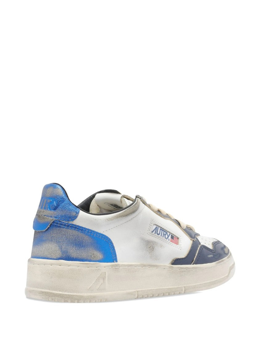 Autry Navy Sup Wint Low Leather Low-Top Sneakers