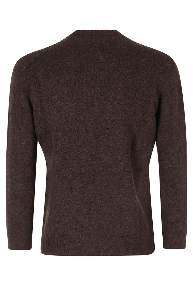Roberto Collina Brown Three-Quarter Sleeve Cashmere-Blend Turtleneck
