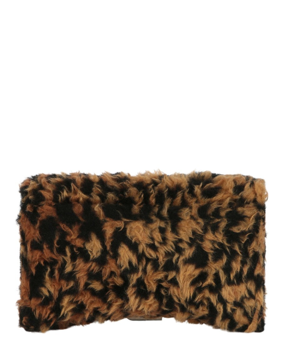 Balenciaga Leopard Print Hourglass Wallet On Chain
