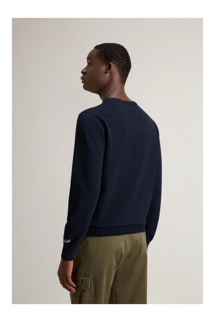 Woolrich Blue Cotton Knitwear