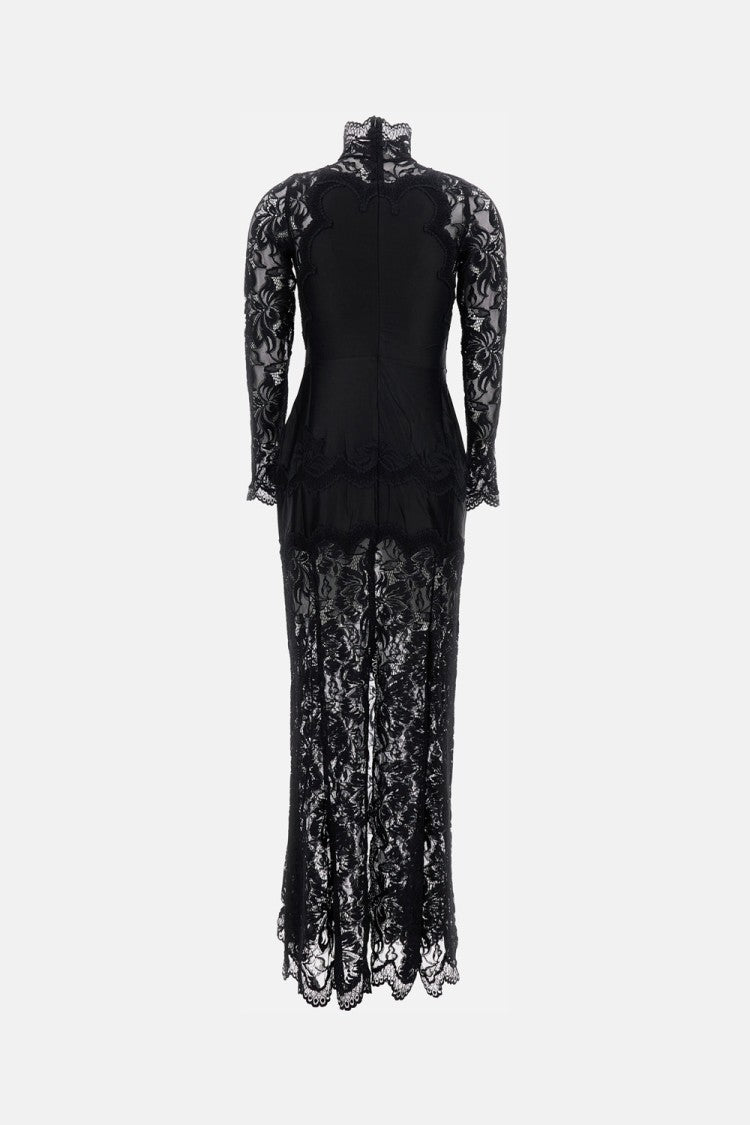 Rabanne Lace Maxi Dress With High Neck And Flowing Silhouette