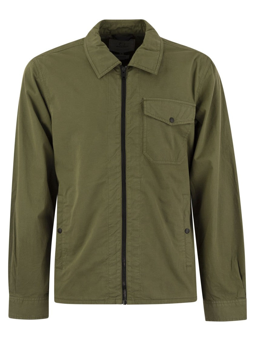 Woolrich Garment-Dyed Shirt Jacket In Pure Cotton