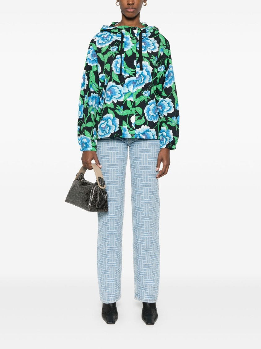 Kenzo Black Water-Repellent Drawstring Hood Jacket