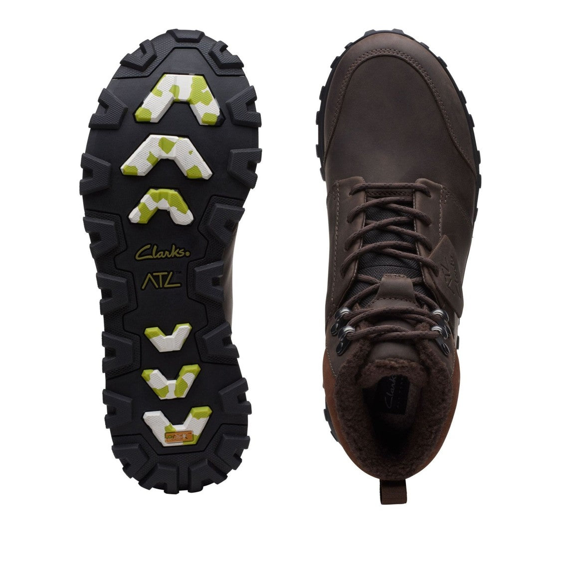 Clarks Atl Trek Up Wp Brown Lace-Up Padded Collar Leather Boots