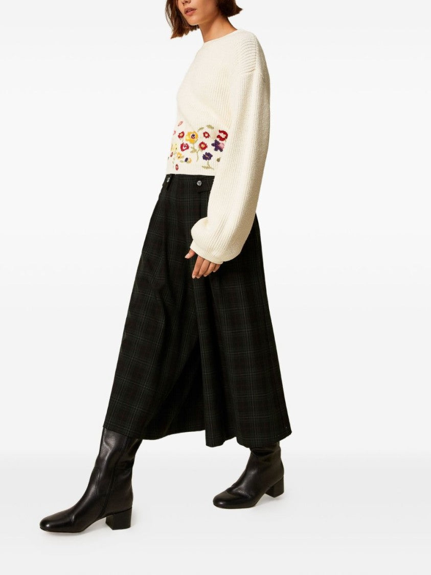 Twin-Set Wide-Leg Trousers With Pleated Front