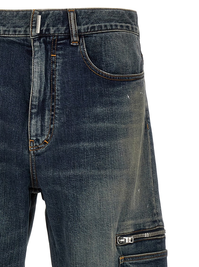 Givenchy Cargo Denim Jeans With Zipped Pockets