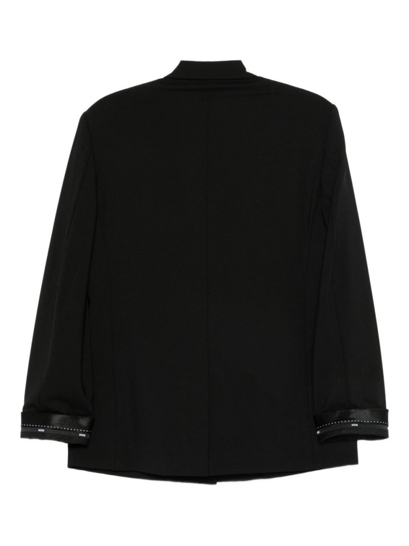 Msgm Sophisticated Black Tailored Jacket