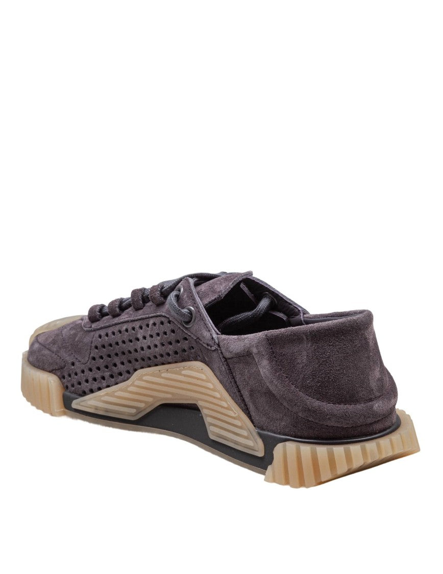Dolce & Gabbana Ns1 Suede Sneakers Lead Grey Color