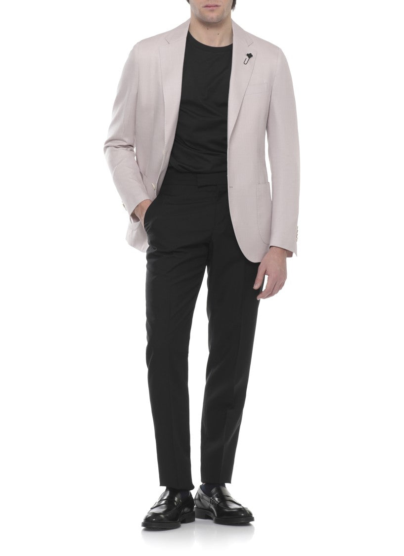 Lardini Pink Pin Lapel Wool-Blend Jacket