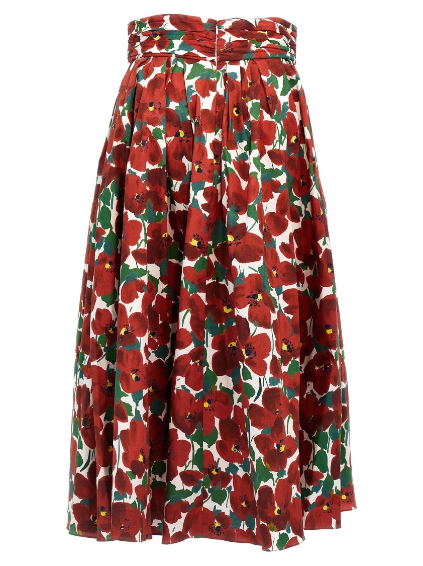 Carolina Herrera Balloon Silhouette High Waist Midi Skirt