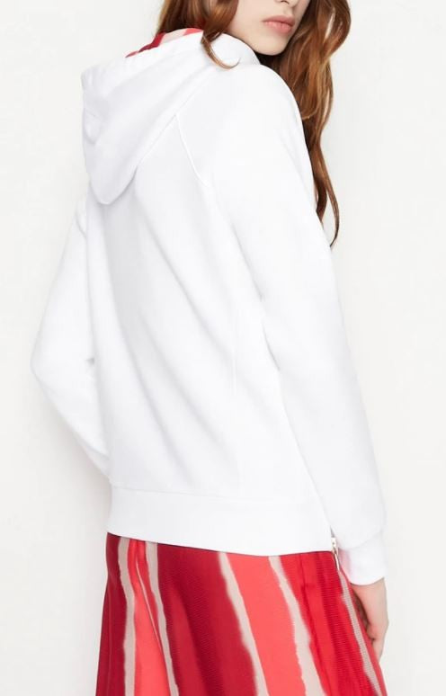 Armani Exchange Organic Cotton Sweatshirt With Patterned Hood