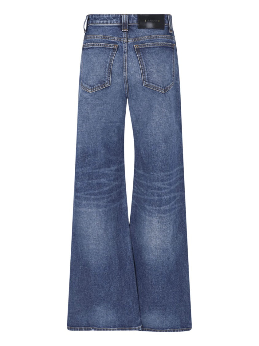Khaite Wide-Leg Denim Jeans With Mid-Rise Waist And Vintage Wash