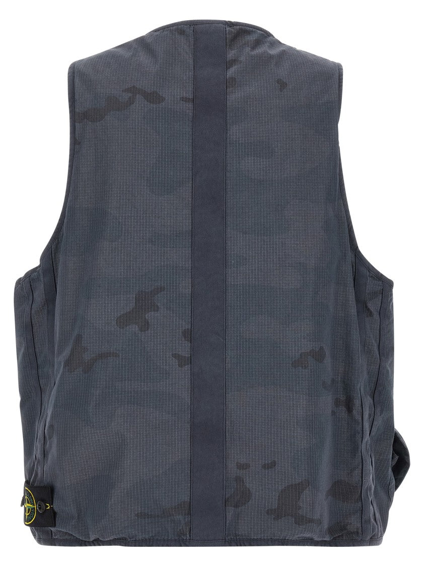 Stone Island Camouflage Print Ripstop Nylon Utility Vest
