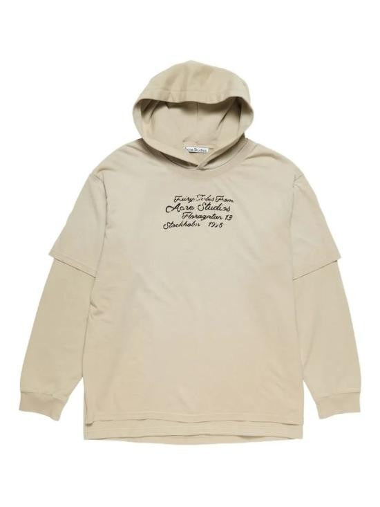 Acne Studios Relaxed-Fit Layered Sleeve Hoodie With Text Detail