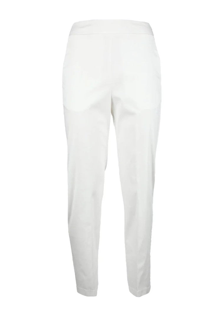 Caractere Cotton-Blend Stretch Trousers With Tapered Ankle And Elastic Waistband