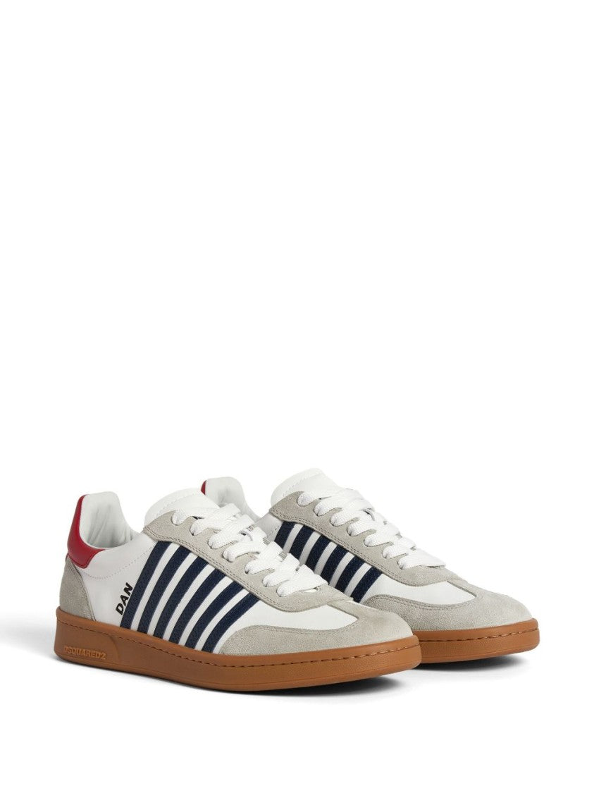 Dsquared2 Iconic White Calf Leather Boxer Sneakers