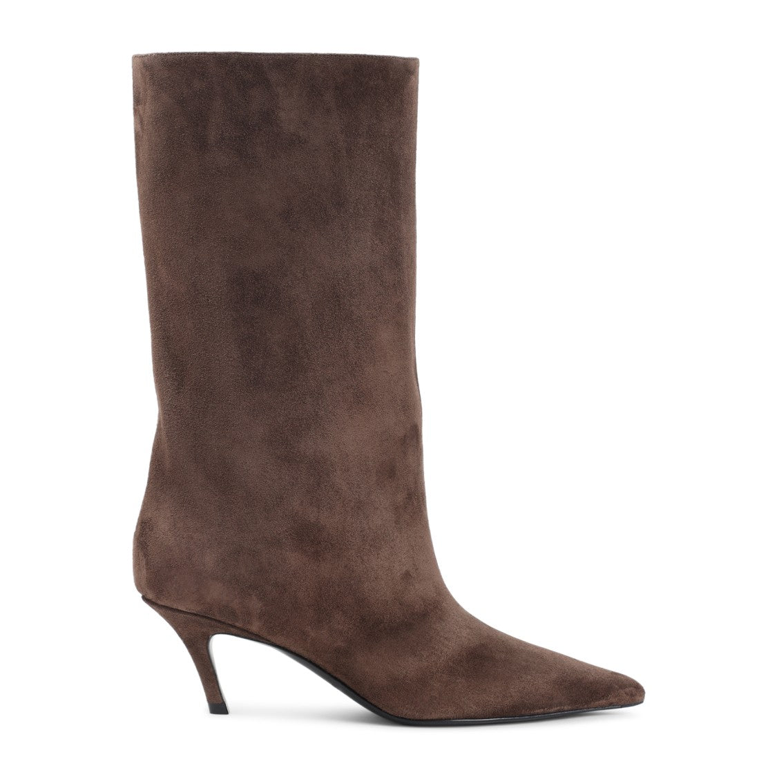Amina Muaddi Mid-Calf Suede Ankle Boots