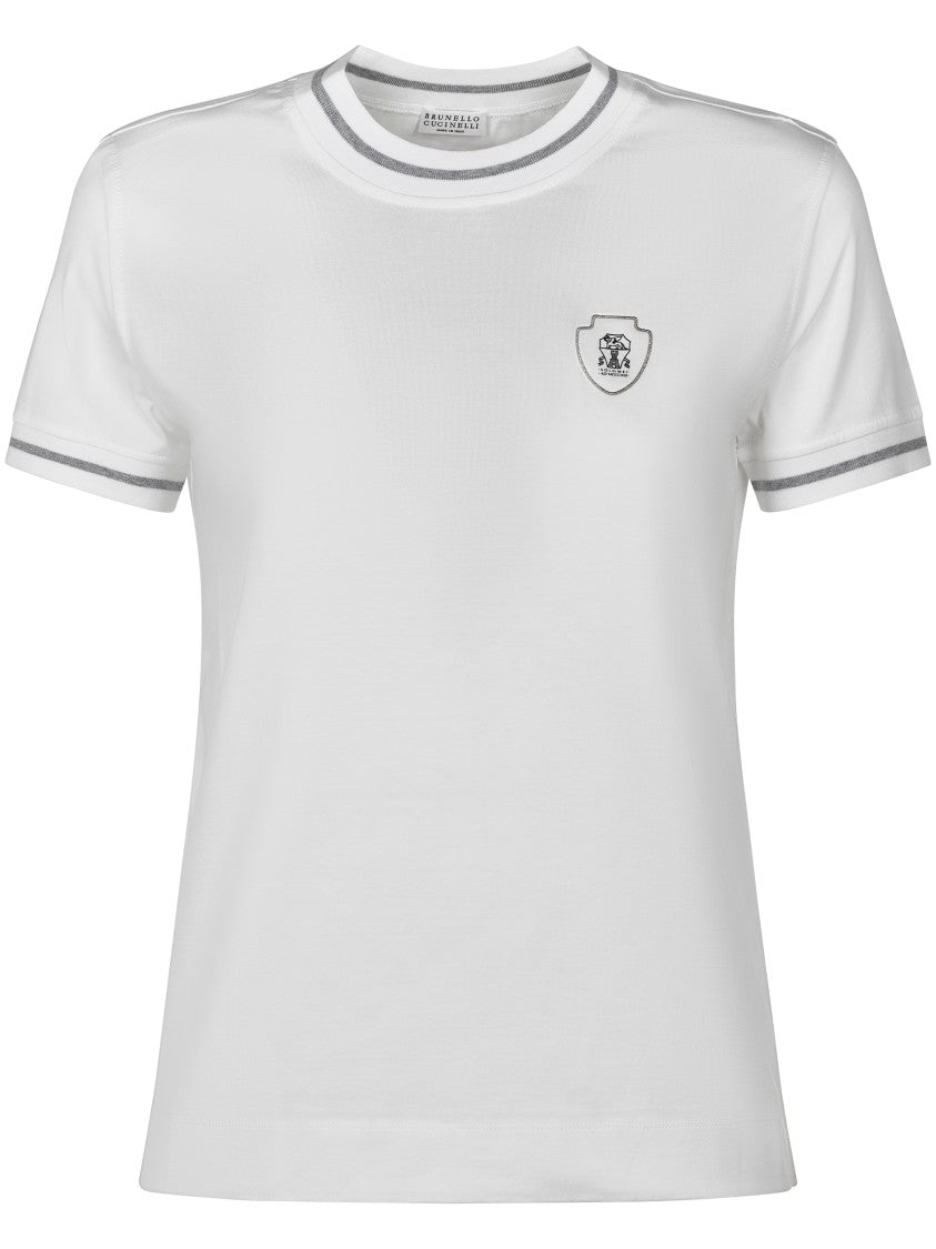 Brunello Cucinelli Short-Sleeve Crewneck Top