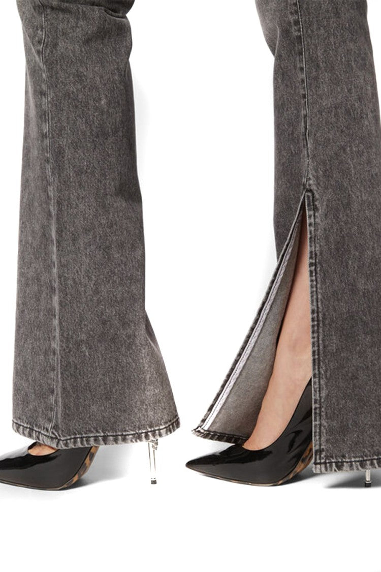 Philipp Plein Flared High-Waisted Jeans With Split Hem Design